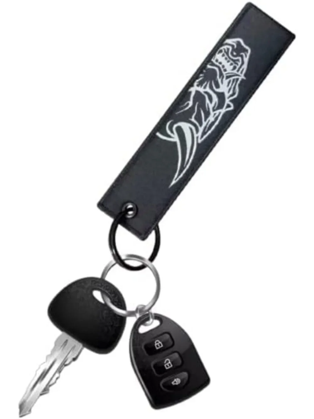 Japanese Oni Mask Keychain - JDM Car Racing Accessory, Driver Crew Fob Ring